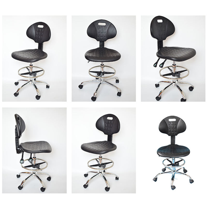 Metal steel adjustable ESD laboratory chair, anti-static office computer lifting chair, rotatable PU single seat chair