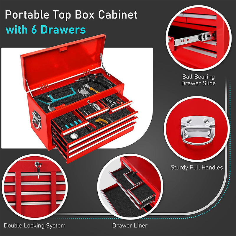 Removable Heavy Duty Tool Cabinet Chest Trolley Workshop Steel Toolbox With Casters