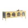 Modern Iron TV cabinet simple living room glass storage cabinet light luxury bedroom Tv stand NON-formaldehyde, metal cabinet