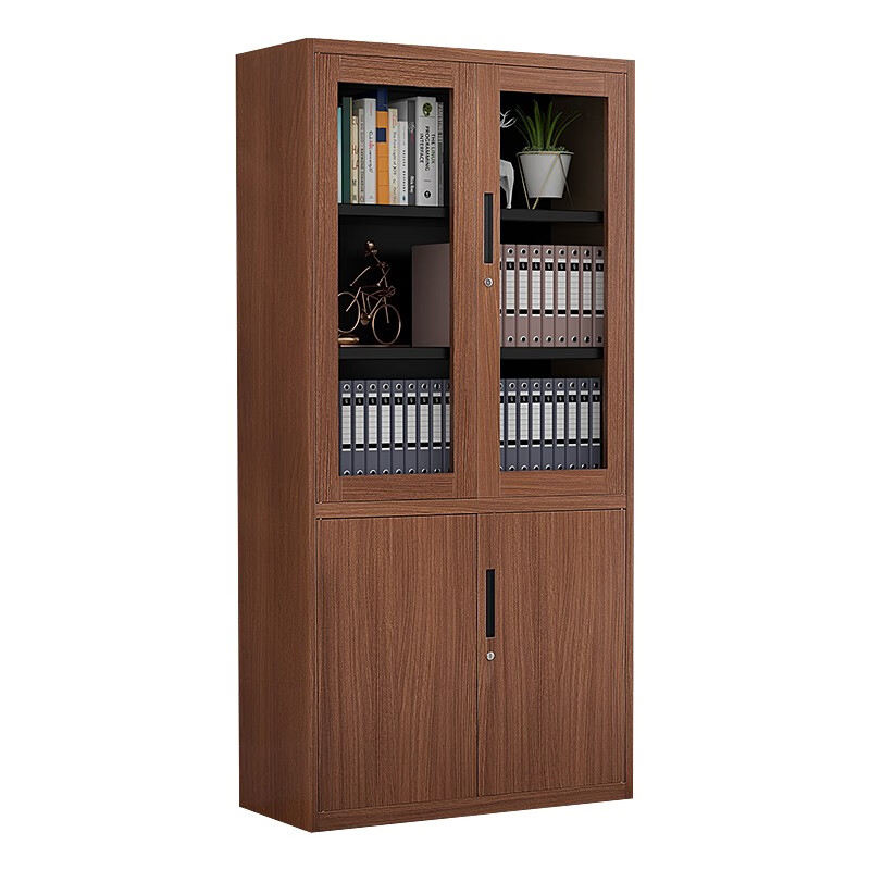 Wooden Printer 4 Door Steel Locker, Metal Office File Cabinet, 2 Door Office Storage Cabinet Wardrobe