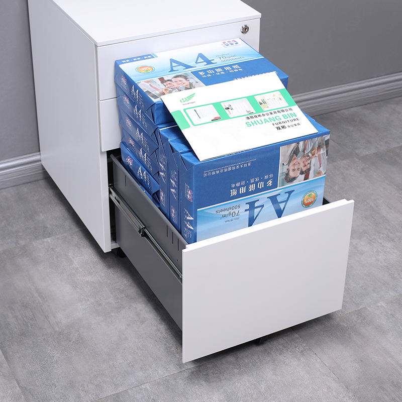 High quality metal storage cabinet with wheels three drawer steel movable filing cabinet