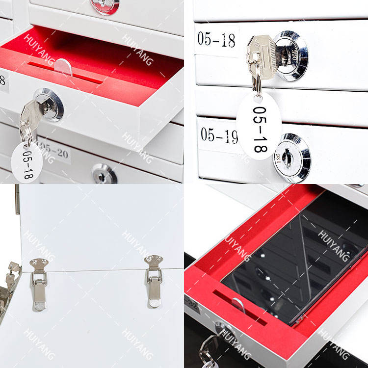 Metal 96 door compartment charging lockers for mobile phones steel cell storage classroom