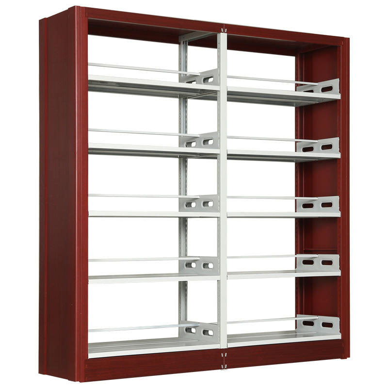 Metal book shelf meta lDouble side steel book shelf magazine shelf library bookcases