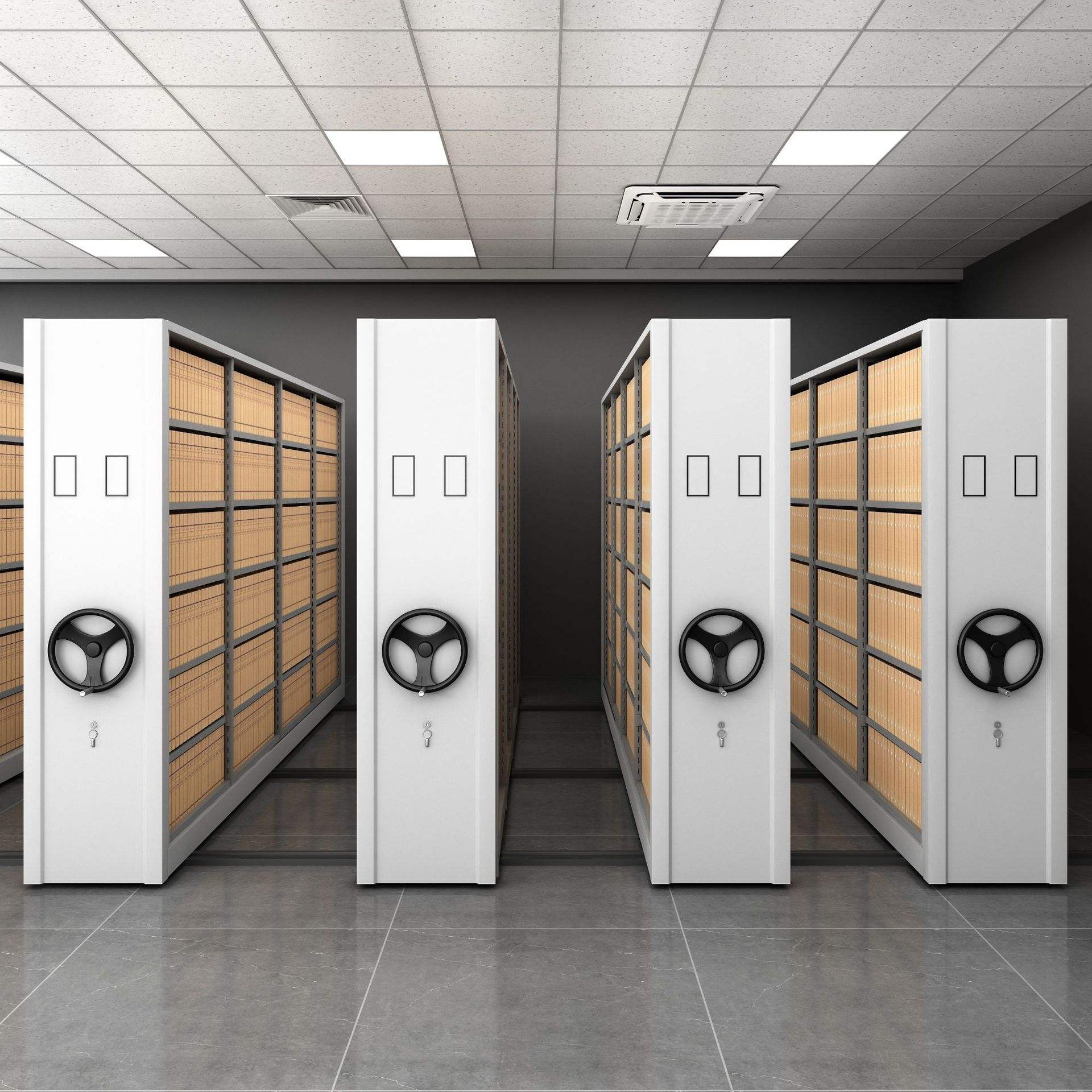 Hand push mobile compactors file storage