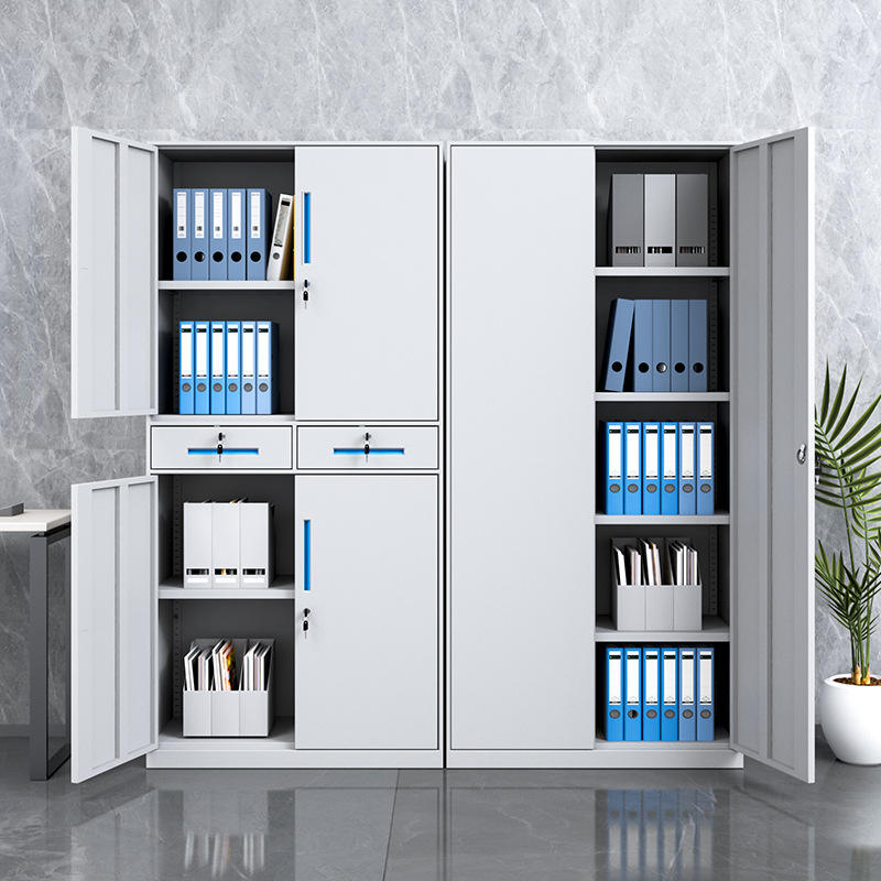4 door office steel filing storage cabinet with 2 drawer, filing steel storage cupboard