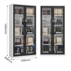Manufactory 1800*900*400 Glass Door Metal Shelf Steel Storage Book