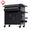 2 Drawers and 2 Doors Mobile Tool Cabinet Tin Tool Car Rolling Metal Trolley Multi-function Cart