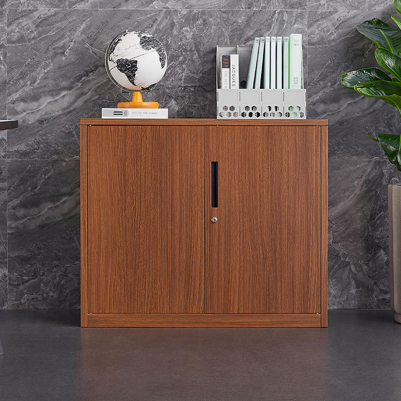 Wood Grain Transfer Printing digital locker safe file cabinet low height storage Wood Grain File Cabinet