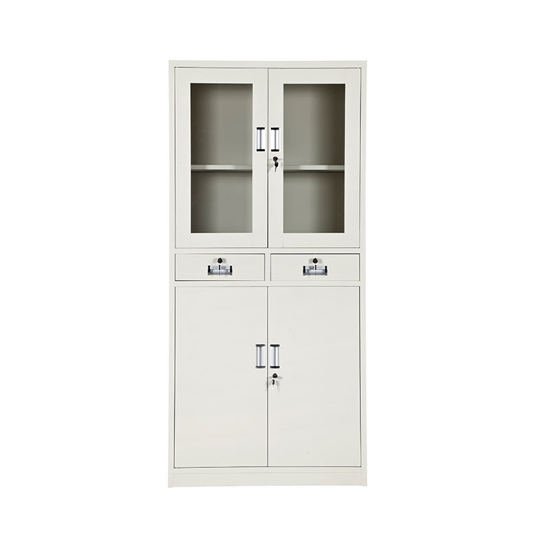 Two drawer regular glass door metal file cabinet suitable for school offices