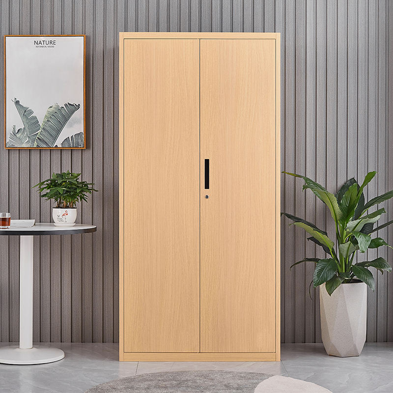 Wood Grain 2 Door Storage Cabinet For Sale Office Workstation vertical Wood Like locker