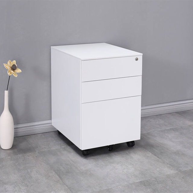 Commercial 3 drawer mobile filing cabinet pedestal steel mobile Pedestal Steel Cabinet