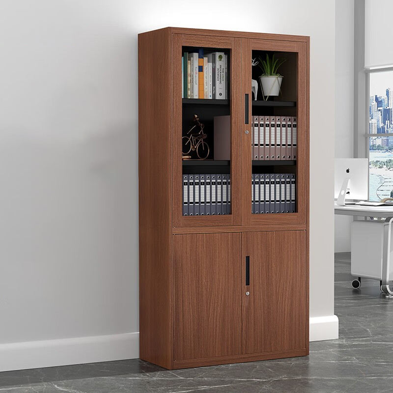 Wooden Printer 4 Door Steel Locker, Metal Office File Cabinet, 2 Door Office Storage Cabinet Wardrobe
