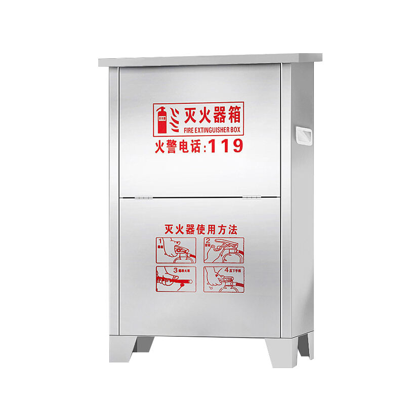 Fire Control Cabinet 201/304 Stainless Steel Mini Fire Station Transparent Tempered Glass Fire Extinguisher Tool Cabinet