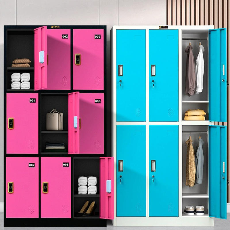 lockers gym New design locker 9 door clothes storage steel wardrobe colorful metal lockers