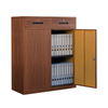 Modern design wood like color metal filing cabinet with 2 drawers and shelves adjustable steel office storage cupboard