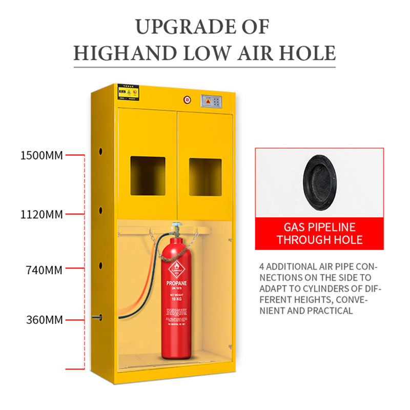 Laboratory Furniture Flammable Storage Safety Cabinet Metal Material Gas Cylinder Cabinet