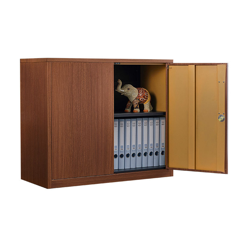 Wood Grain Transfer Printing digital locker safe file cabinet low height storage Wood Grain File Cabinet