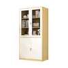 China Factory Vertical Metal Storage Wood Grain Cabinet Glass Doors Large Filing Cabinets for Hospital Office