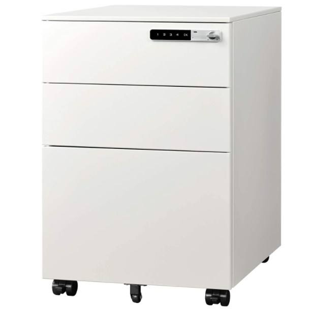 Mobile cabinet pedestal under desk office mobile 3 drawers metal with lock and wheels piedistallo