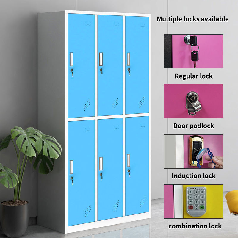 lockers gym Factory Direct Colorful 9 Door Steel Cabinet Locker Metal Wardrobes School Clothes Cabinets