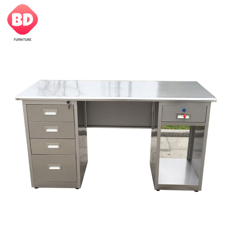 Commercial stainless steel operational work table with 5 drawers, antibacterial stainless steel work table for lab and workshop