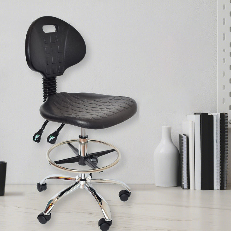 Metal steel adjustable ESD laboratory chair, anti-static office computer lifting chair, rotatable PU single seat chair