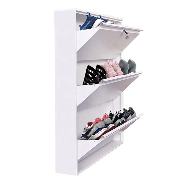 American style assembled dustproof modern corner metal shoe cabinet