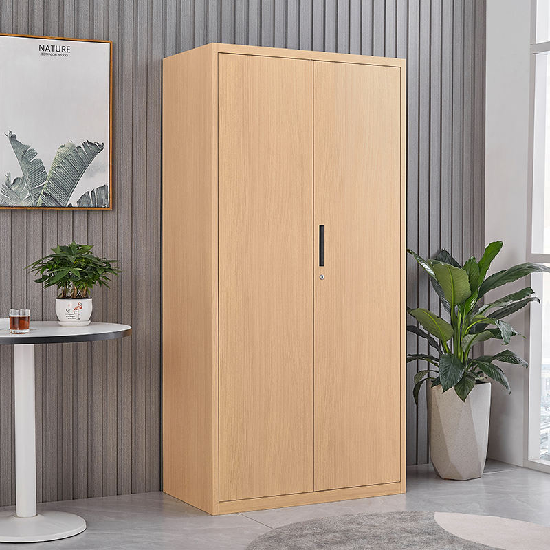 Wood Grain 2 Door Storage Cabinet For Sale Office Workstation vertical Wood Like locker