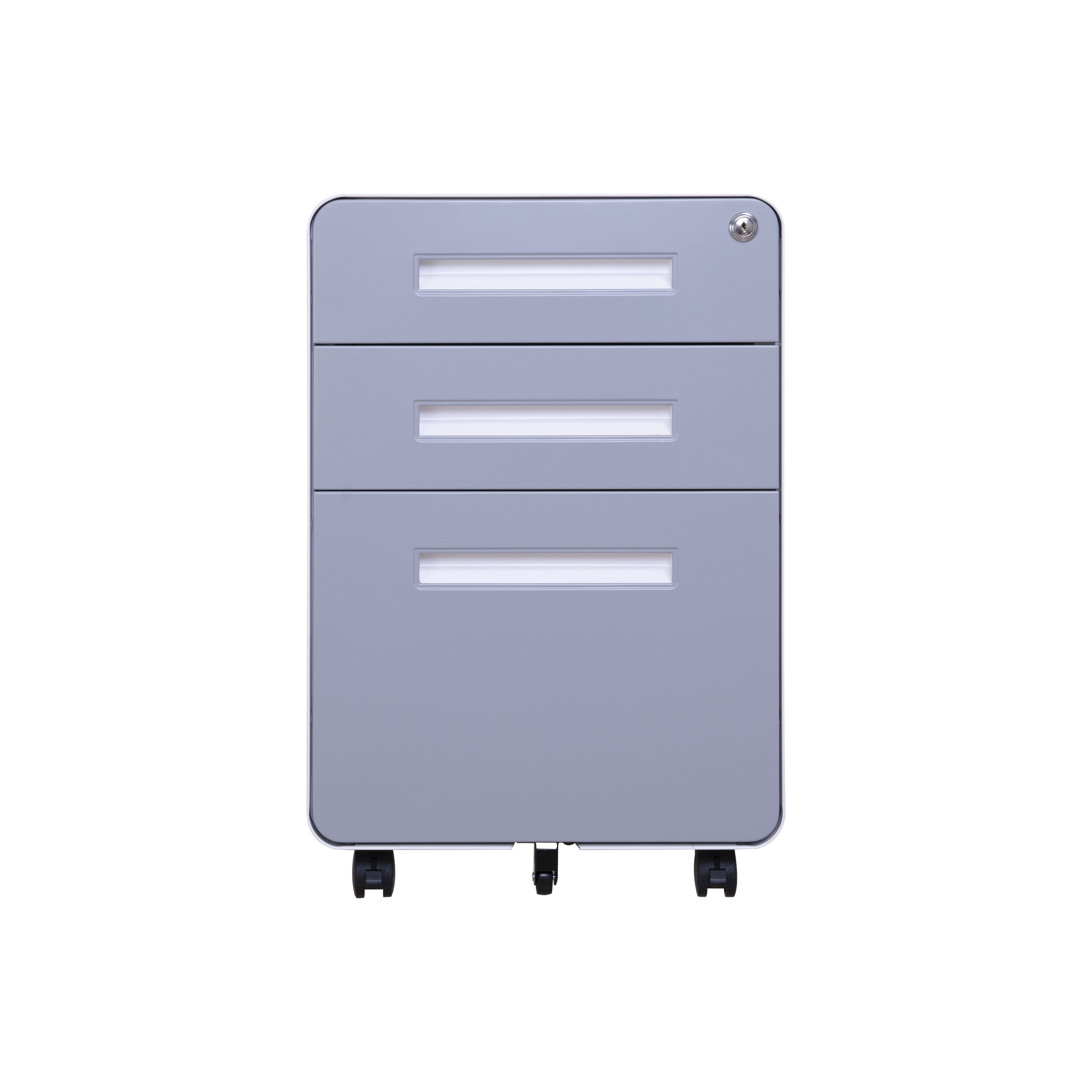 Office Equipment round steel 3 drawer mobile pedestal file Mobile storage cabinet with wheels