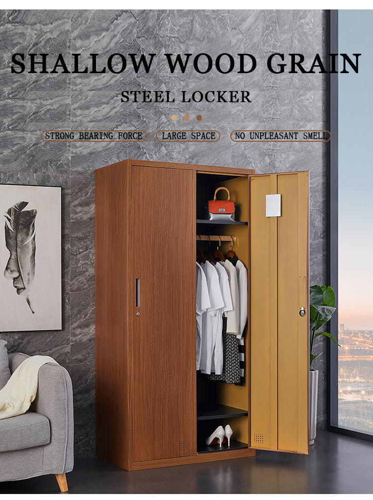 Office furniture Clothes storage cabinet 2 Door Clothes Cabinet Locker Bedroom metal Wardrobe