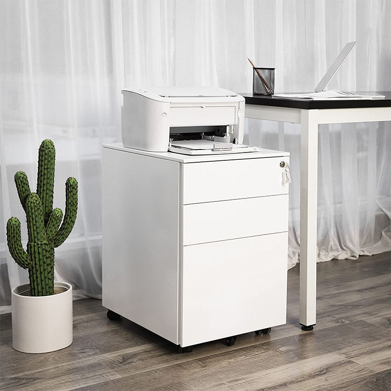 Office mobile pedestal filing small movable steel cabinet for document storage