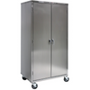 2-door enclosed stainless steel storage cabinet, mobile.