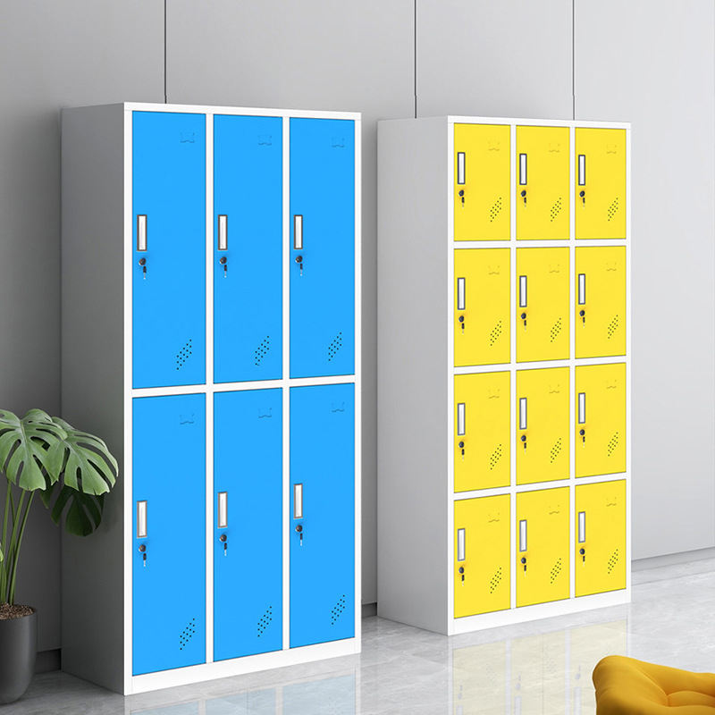 lockers gym New design locker 9 door clothes storage steel wardrobe colorful metal lockers