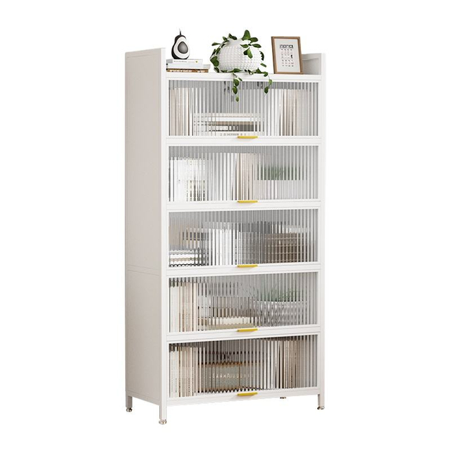 Hot-selling flip-door bookcase, five doors and six layers, beautiful and elegant bookshelf