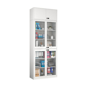 2023 modern style storage cabinet combination lock metal storage cabinet with glass door and drawer