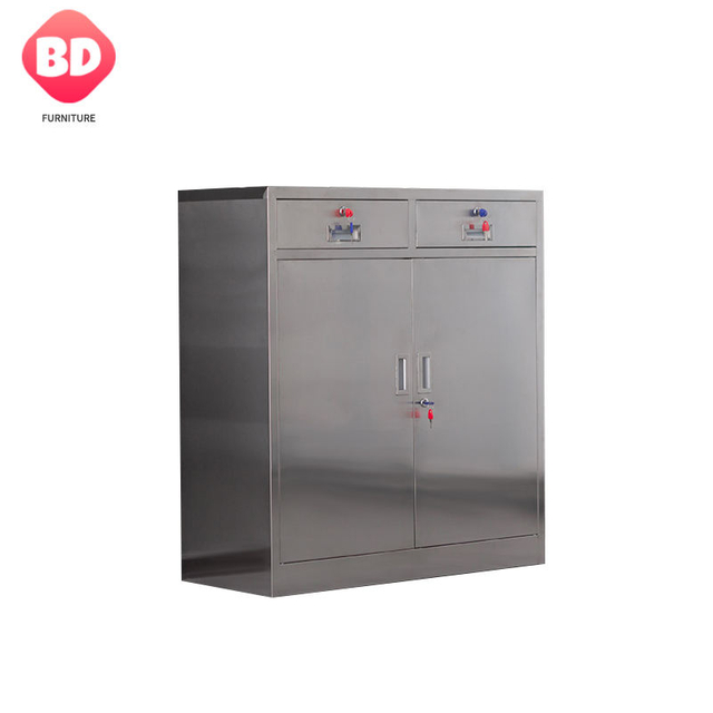hospital glass door stainless steel file storage cabinet for office and workshop