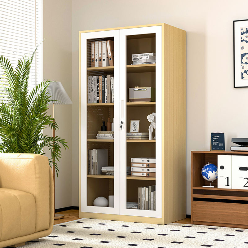 Commercial steel cabinet 4 adjustable Layers metal Wood Grain Cabinet filing cabinet