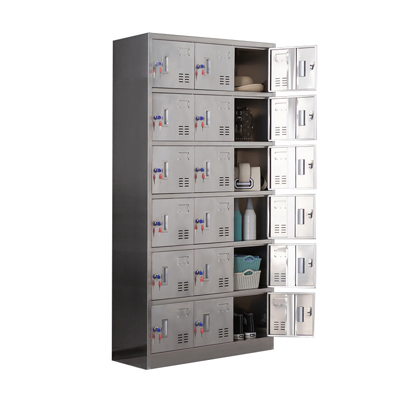 Cheap Price 18doors cupboard storage cabinet stainless steel locker for factory and Hospital Clean Room