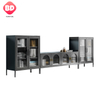 Modern Iron TV cabinet simple living room glass storage cabinet light luxury bedroom Tv stand NON-formaldehyde, metal cabinet