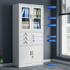 2 door filing cabinet cupboard with glass, commercial metal cabinet for office