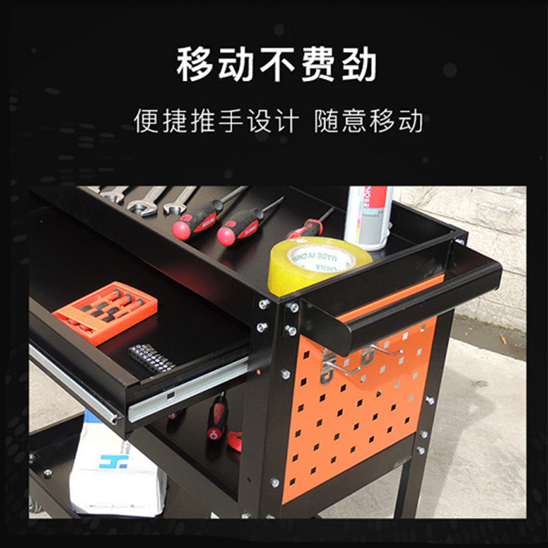 OEM Hanging Hardware Safety Mobile Garage Heavy Duty Workshop Display Trolley Storage Cabinet 3-Tier Tool Trolley Cart