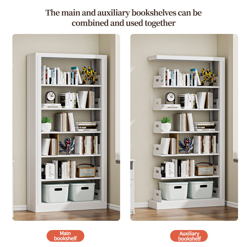 7 layer metal steel bookshelf for home and office, high quality bookshelf for school library, industrial metal frame bookshelf