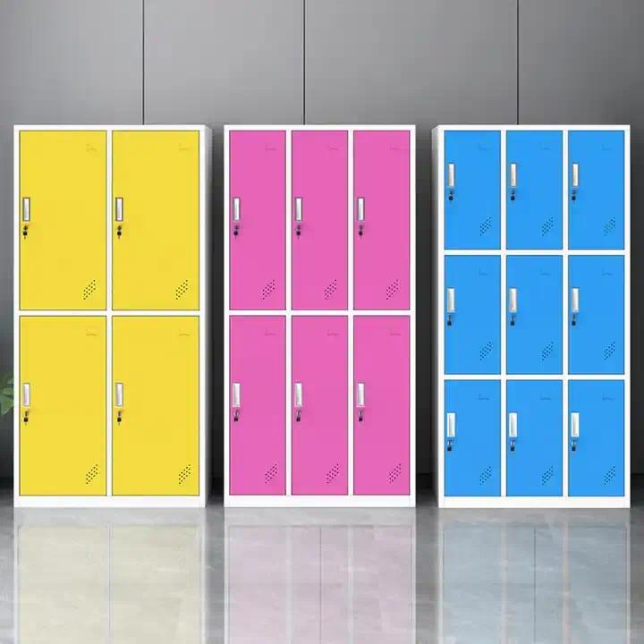 Factory Direct Colorful 6 Door Steel Cabinet Locker Metal Wardrobes School Clothes Cabinets gym lockers