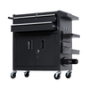 2 Drawers and 2 Doors Mobile Tool Cabinet Tin Tool Car Rolling Metal Trolley Multi-function Cart