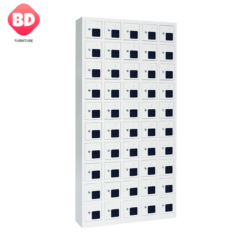 Modern style 50 door Mobile phone storage cabinet with acrylic window