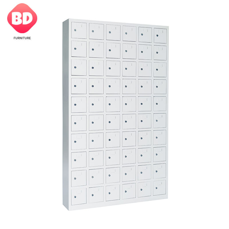 Modern style cell phone cabinet with charging facilities, staff mobile phone storage cabinet