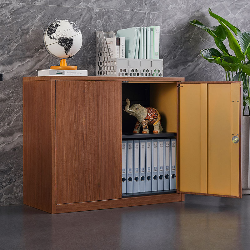 Wood Grain Transfer Printing digital locker safe file cabinet low height storage Wood Grain File Cabinet