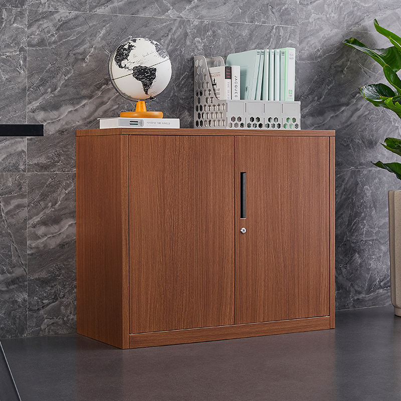 Wood Grain Transfer Printing digital locker safe file cabinet low height storage Wood Grain File Cabinet