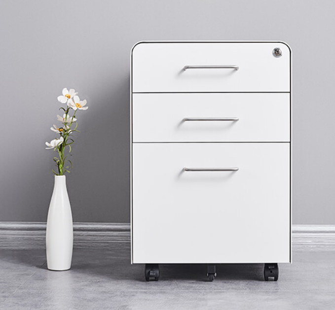 Mobile Office Storage Pedestals 2 Drawer File Cabinet Movable Under Desk Drawer Cabinet